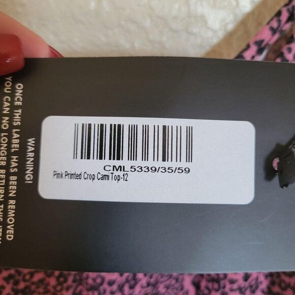 Pretty Little Things Womens Top 8/M Leopard Print Blouse Cami Pink New - Picture 8 of 10